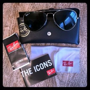 Polarized Ray Ban Aviators 55 gold frame